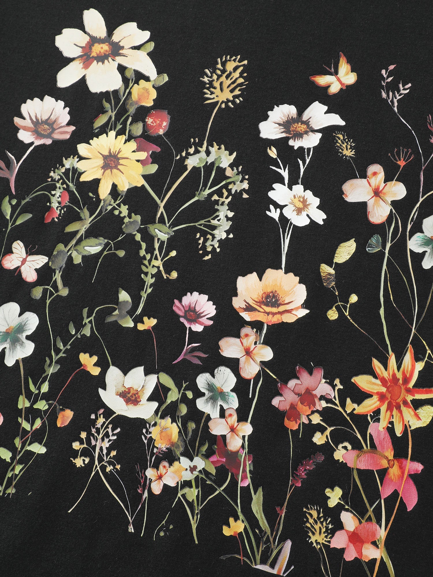 Floral Fun Stretchy Cuffs Sweatshirt