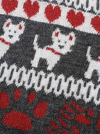 Animal Print Jacquard Polo Collar Knit Cardigan