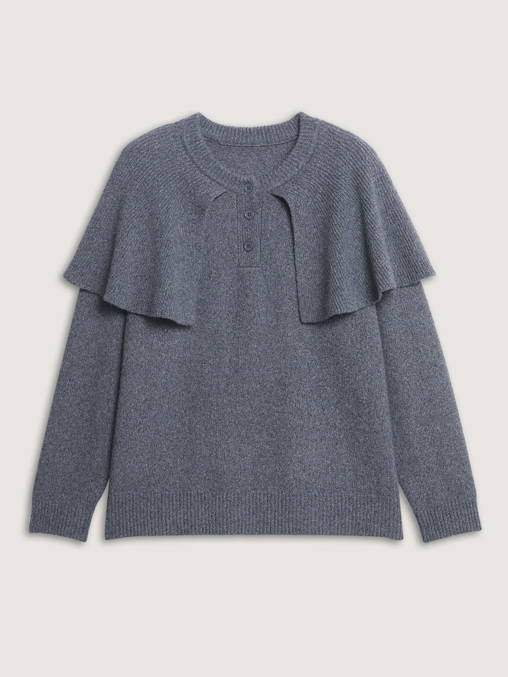 2-In-1 Cape Button Pullover