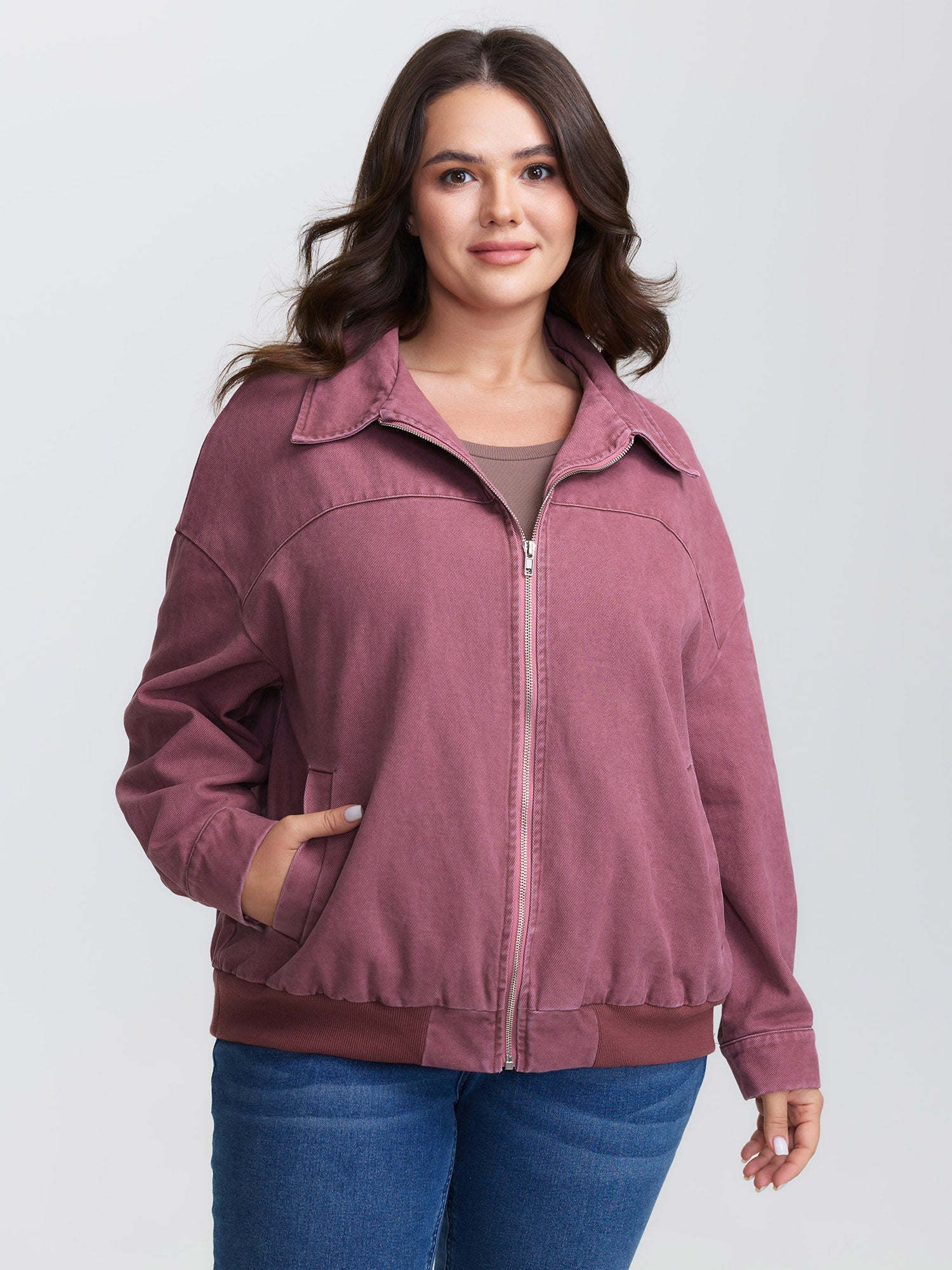 Pure Cotton Washed Zipper Jacket