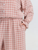Gingham Ruffled Hem Loungewear Set
