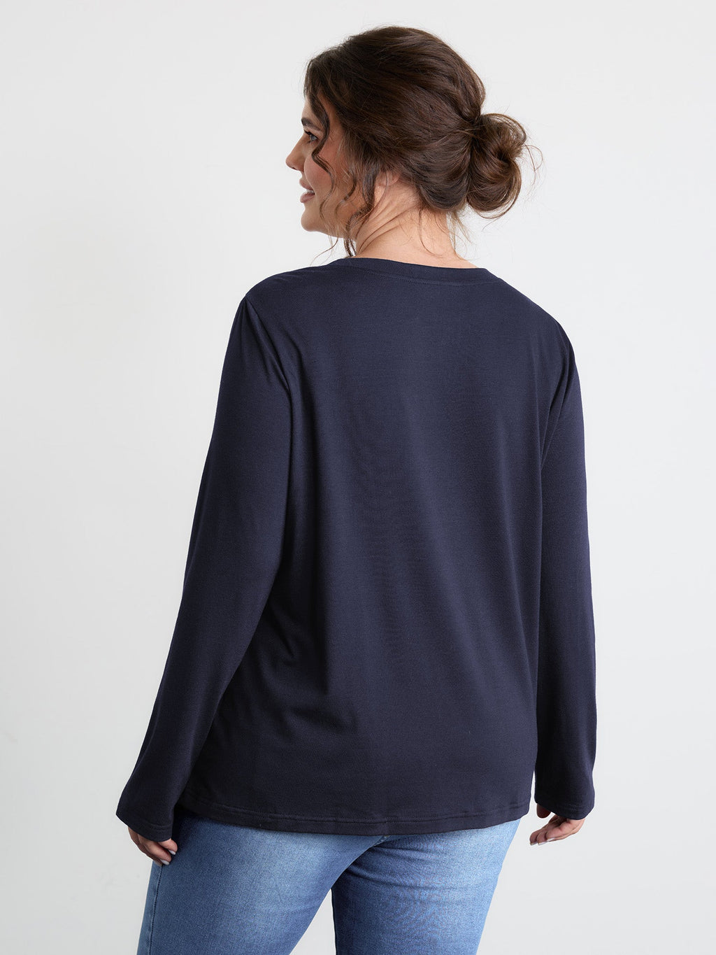 Sequin Cord Embroidered Tree Round Neck T-Shirt