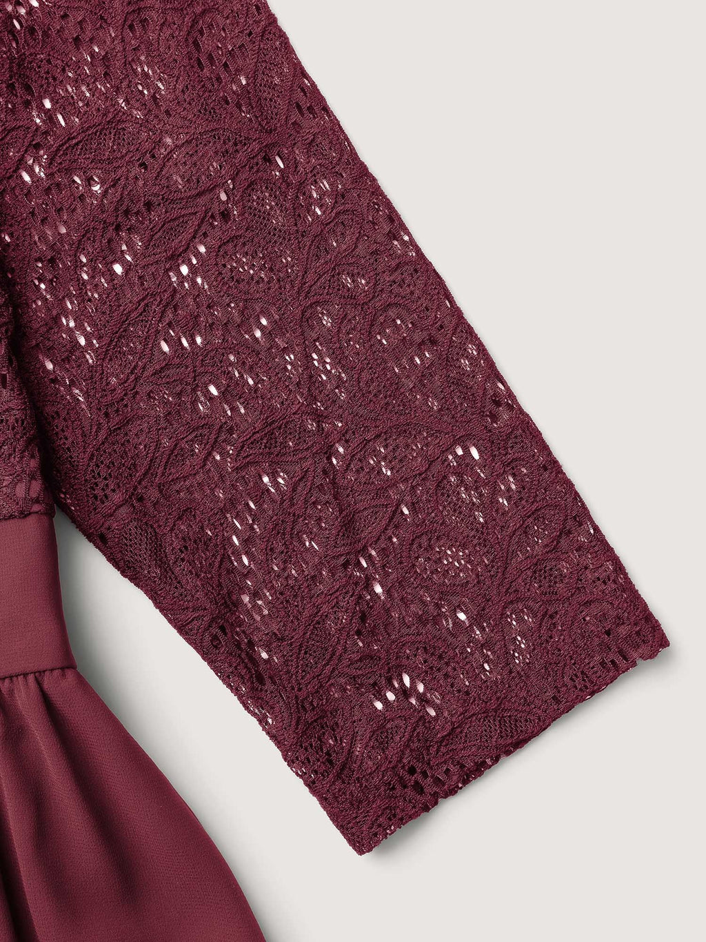 Lace Patchwork Shirred Midi Pocket Dress