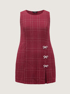 Tweed Metal Bows Knee-Length Dress