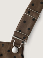 Corduroy Polka-Dot Pocketed Overall Dress