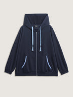 Stretchy Color Contrast Zipper Jacket