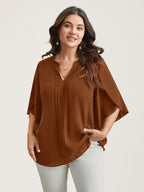 Petal Sleeve Toothpick Pleats Shirt