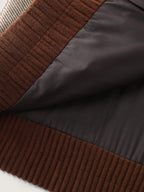 Spliced Color Contrast Pockets Zipper Jacket