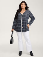 Tweed Pockets Belted Button Coat