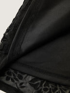 Textured Floral Shirred Waist Knee-Length Dress