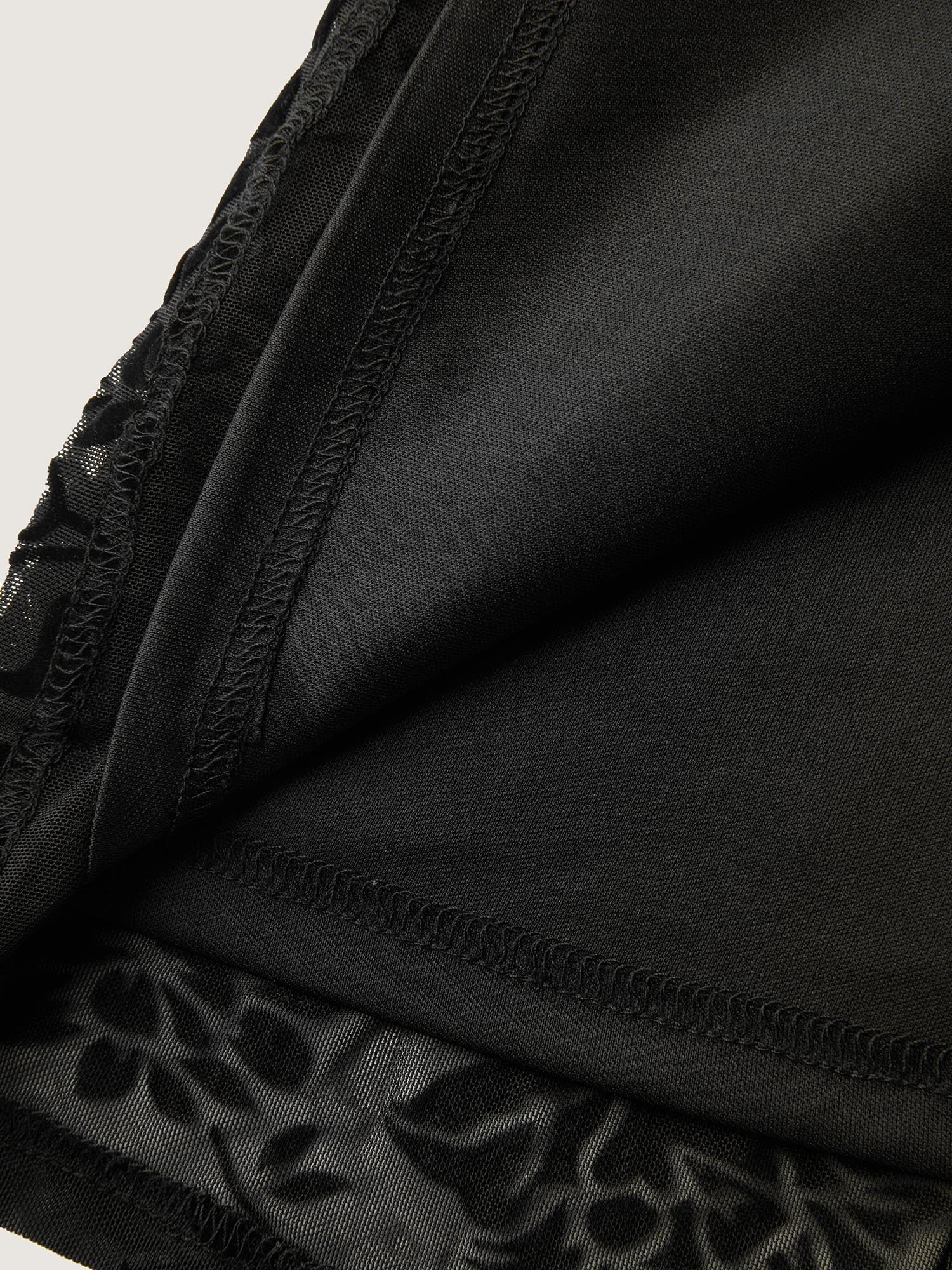 Textured Floral Shirred Waist Knee-Length Dress