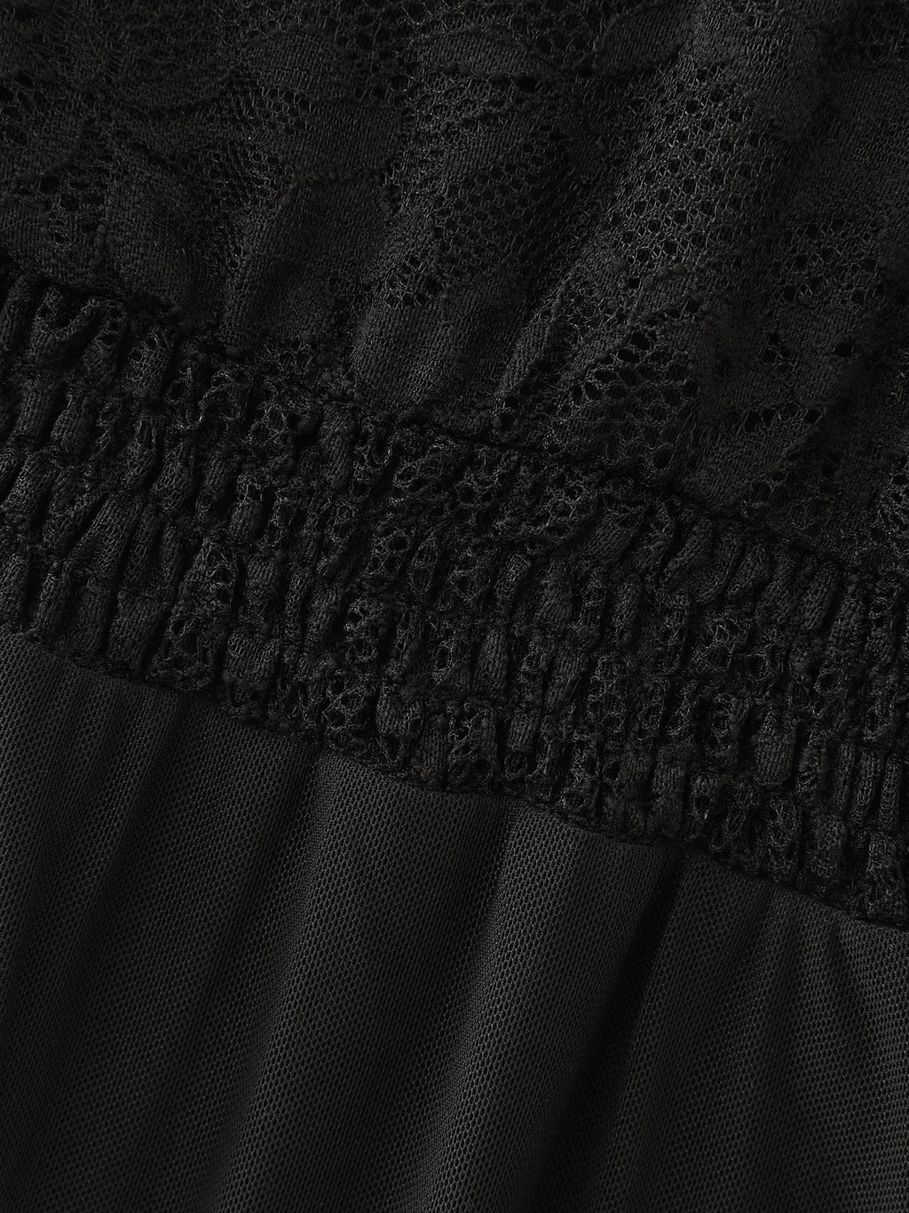 Lace Sheer Deep V-Neck Ruffled Sleep Dress