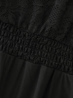 Lace Sheer Deep V-Neck Ruffled Sleep Dress