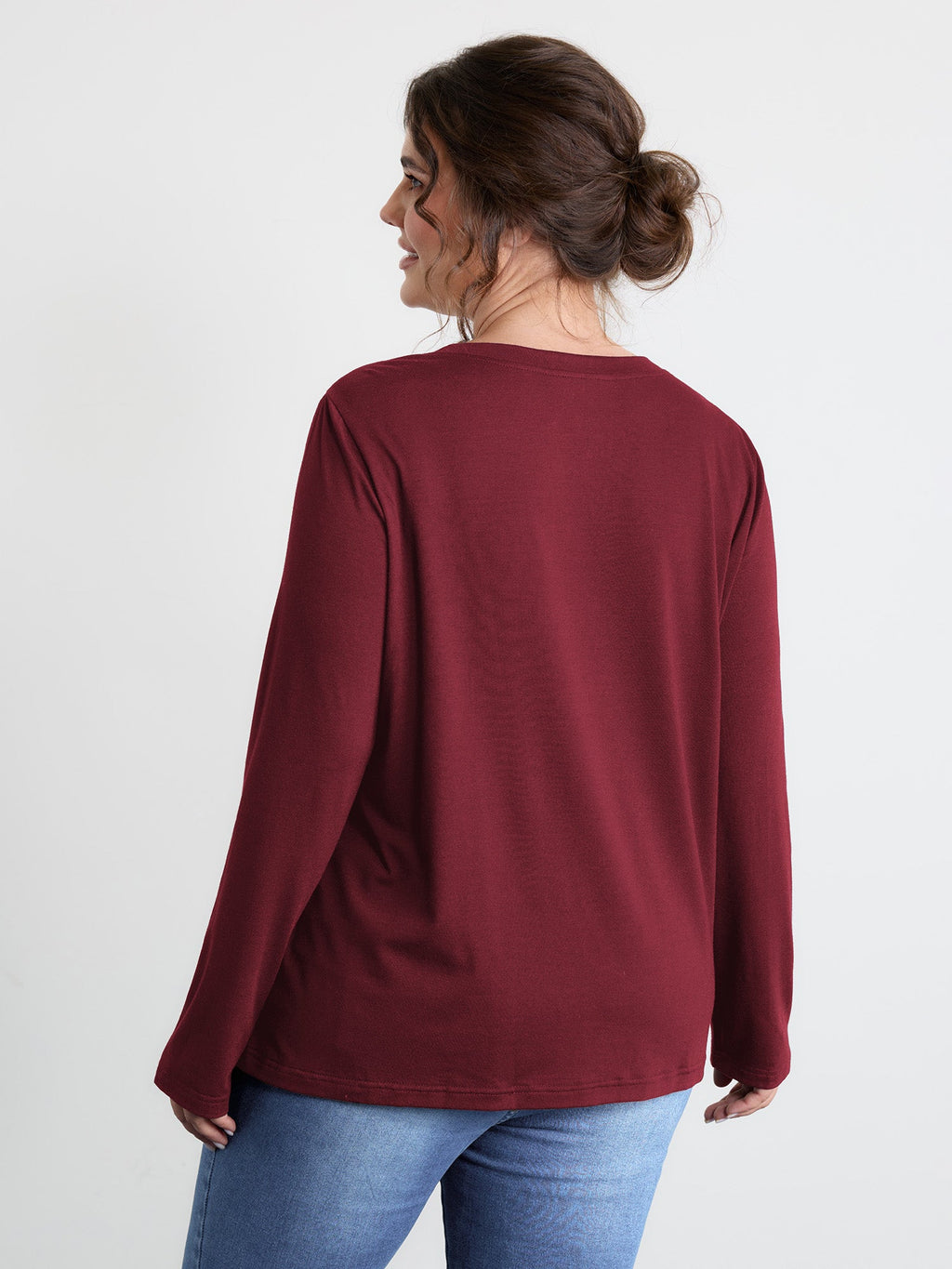 Sequin Cord Embroidered Tree Round Neck T-Shirt