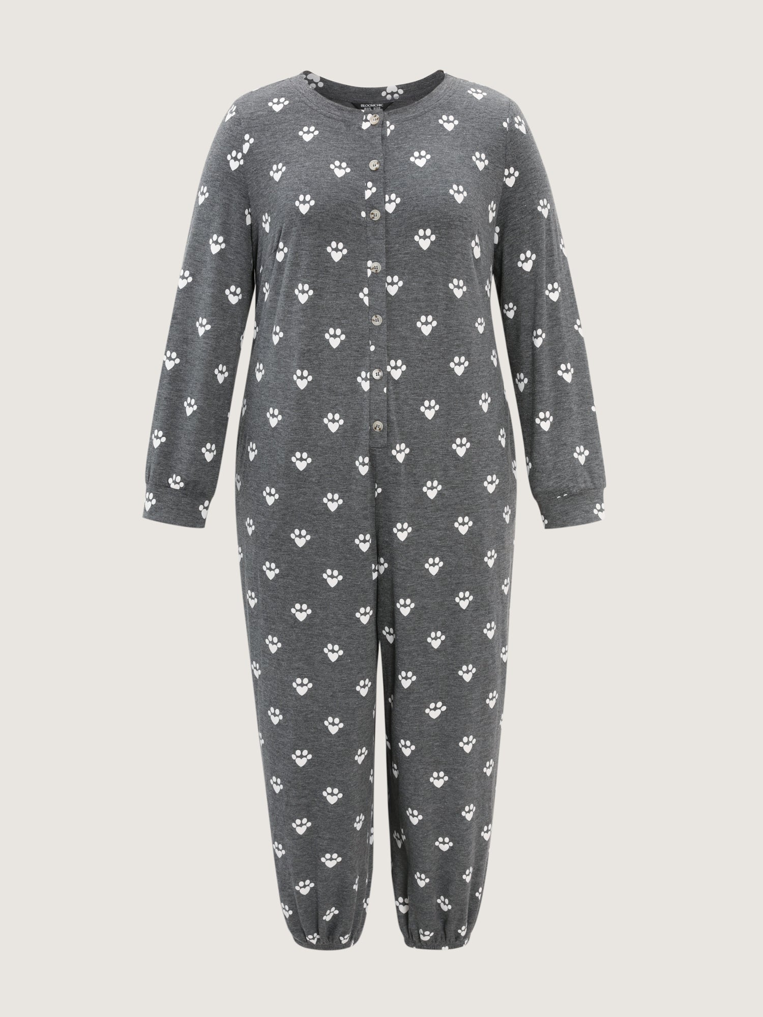 Paw Print Button Lounge Onesie