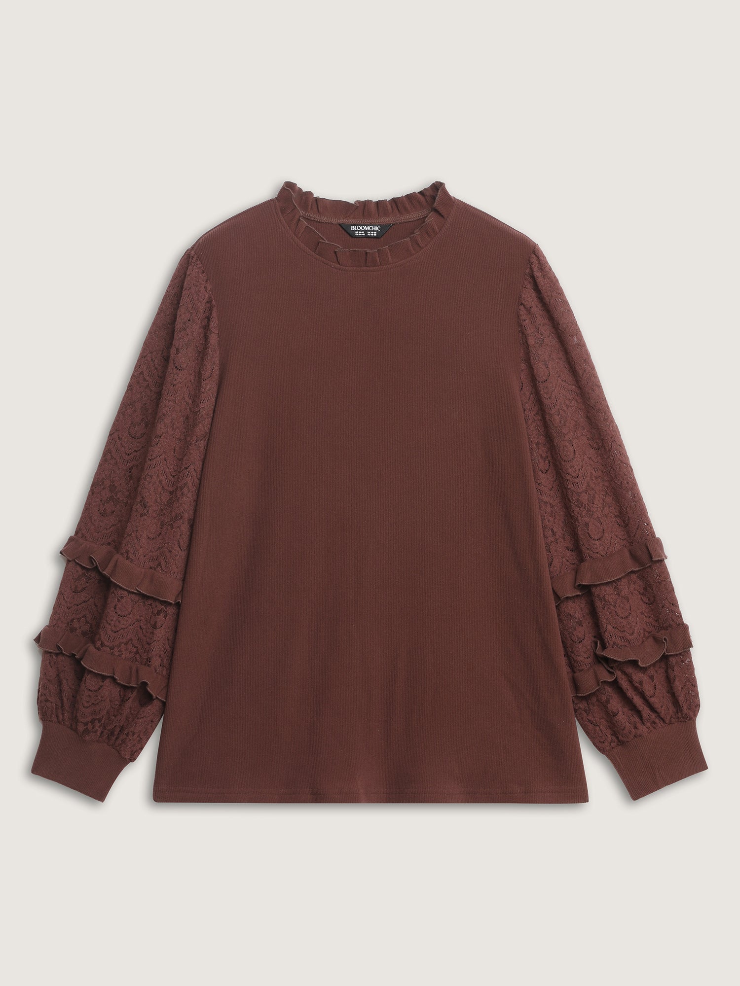 Cozy Ruffled Edge Tiered Sleeve Knit Top