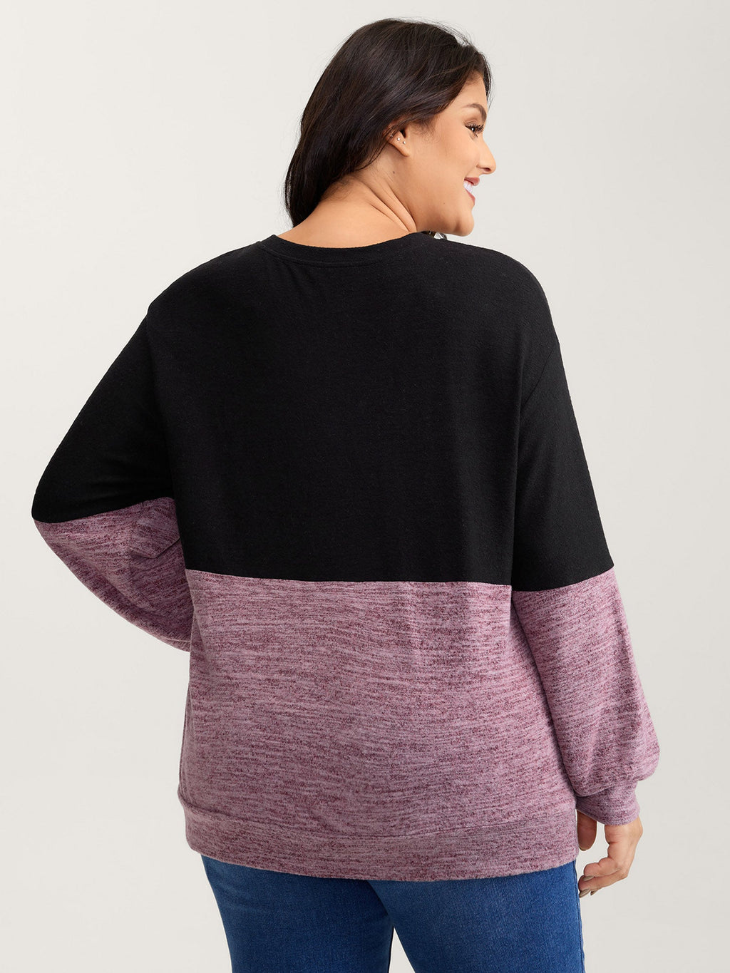 Colorblock Spliced Cross-Tie Sweatshirt