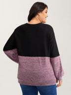 Colorblock Spliced Cross-Tie Sweatshirt