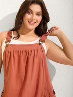 Pure Cotton Pleated Pockets Midi Dress