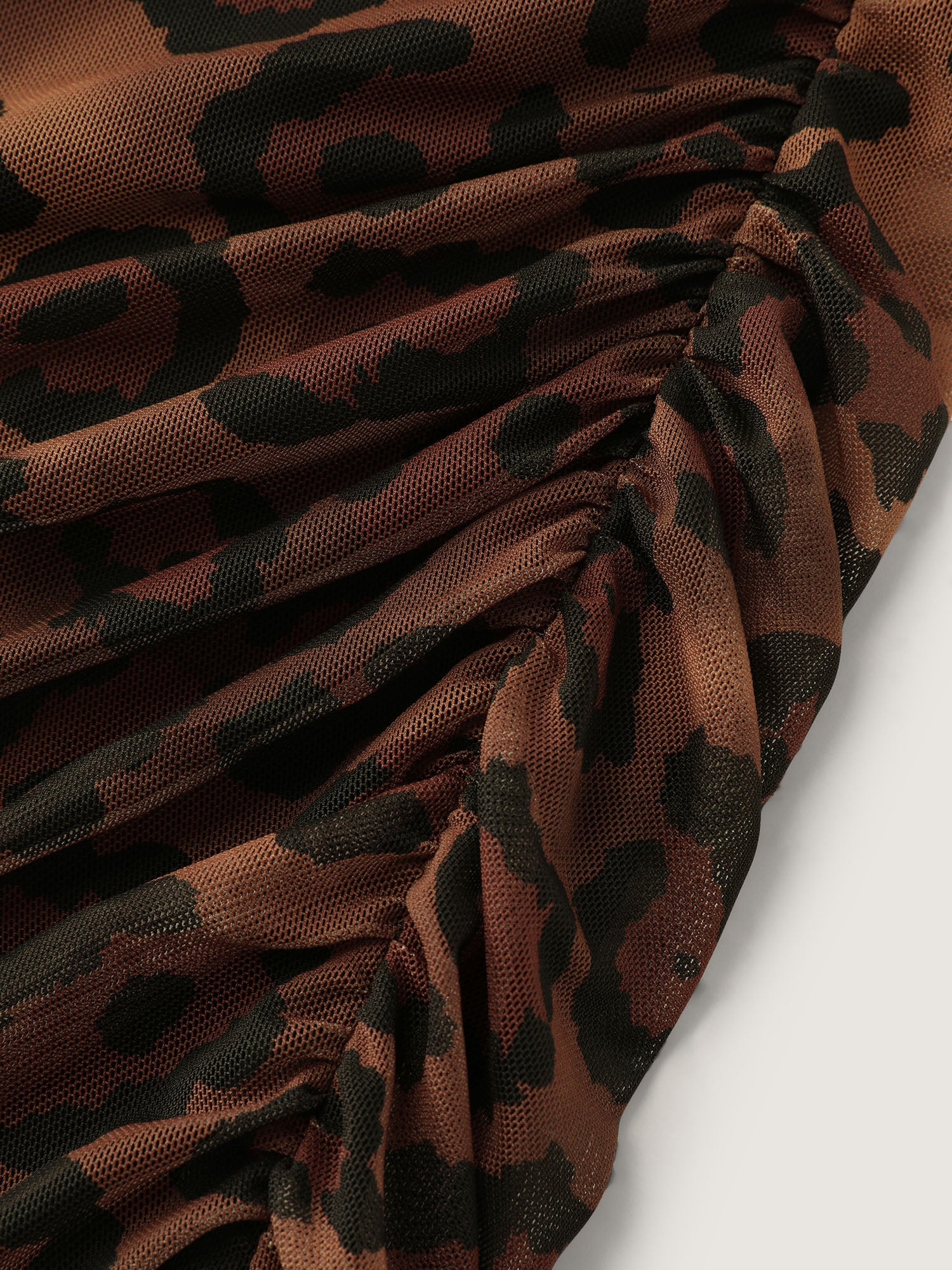 Leopard Print Ruched Sleeveless Dress