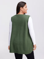 A-Line Pockets V-Neck Pullover