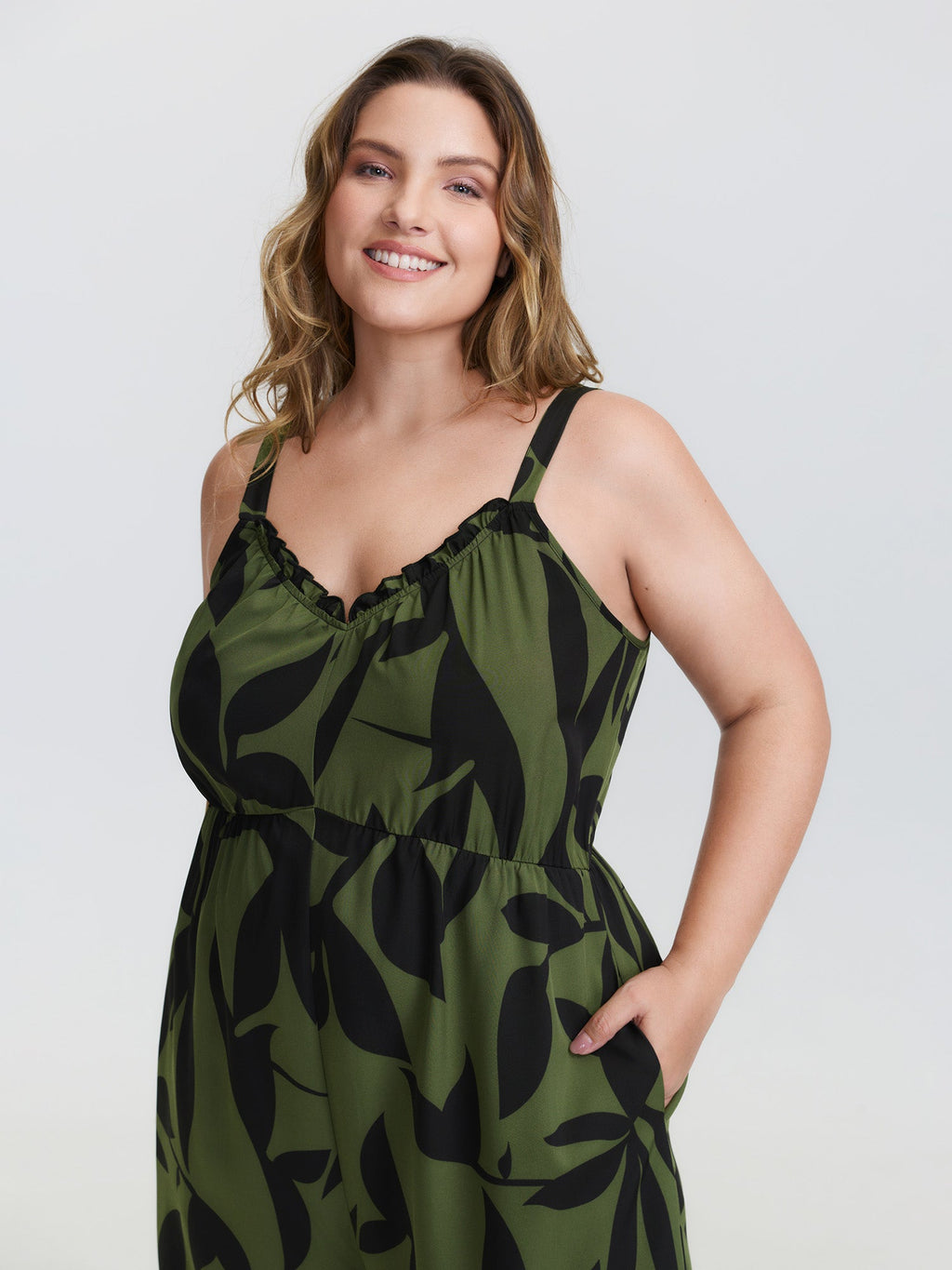 Silhouette Floral Print Sweetheart Jumpsuit