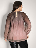 Color Gradient Textured Flowy Blouse