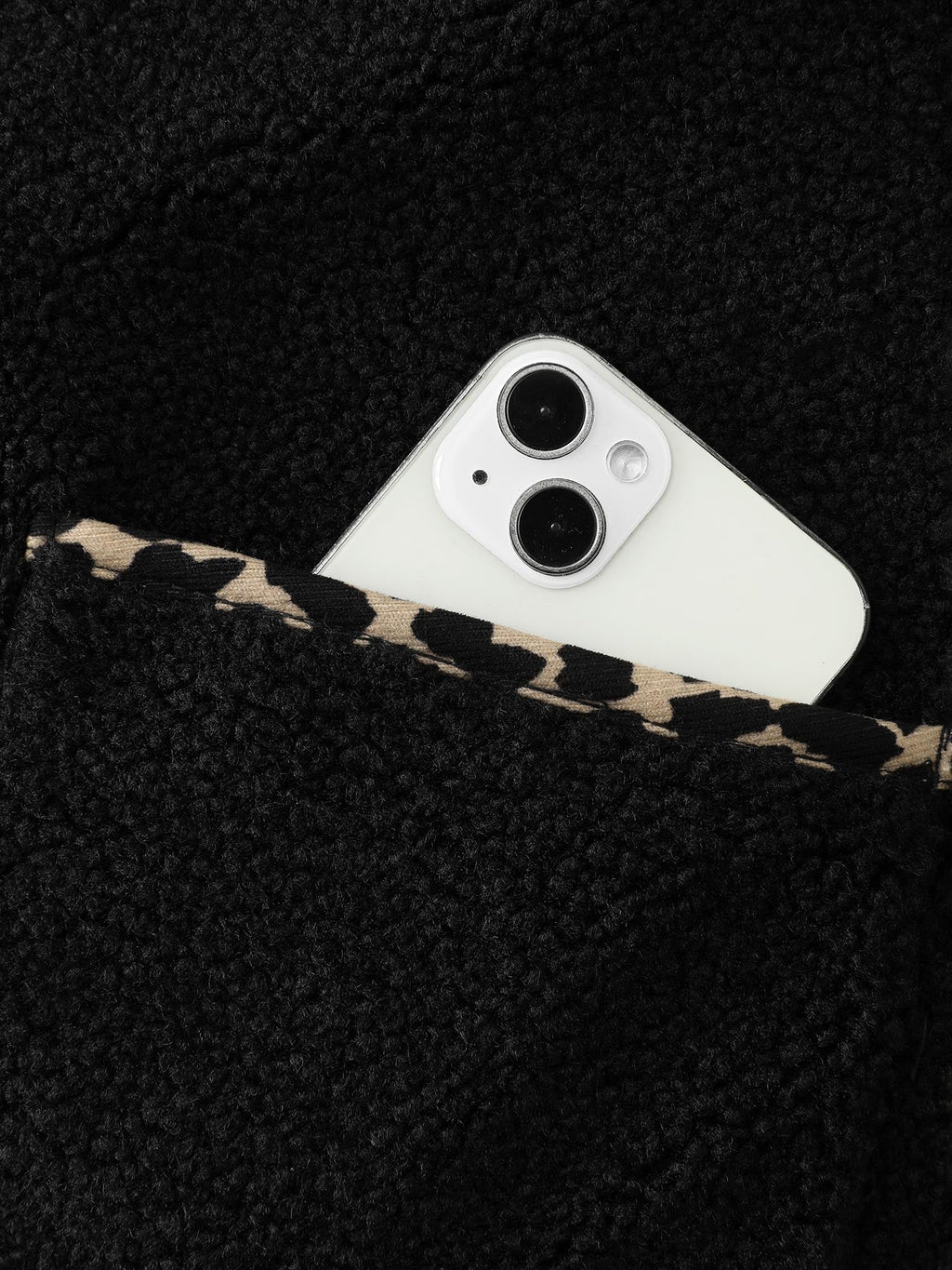 Faux Shearling Patchwork Leopard Edge Vest