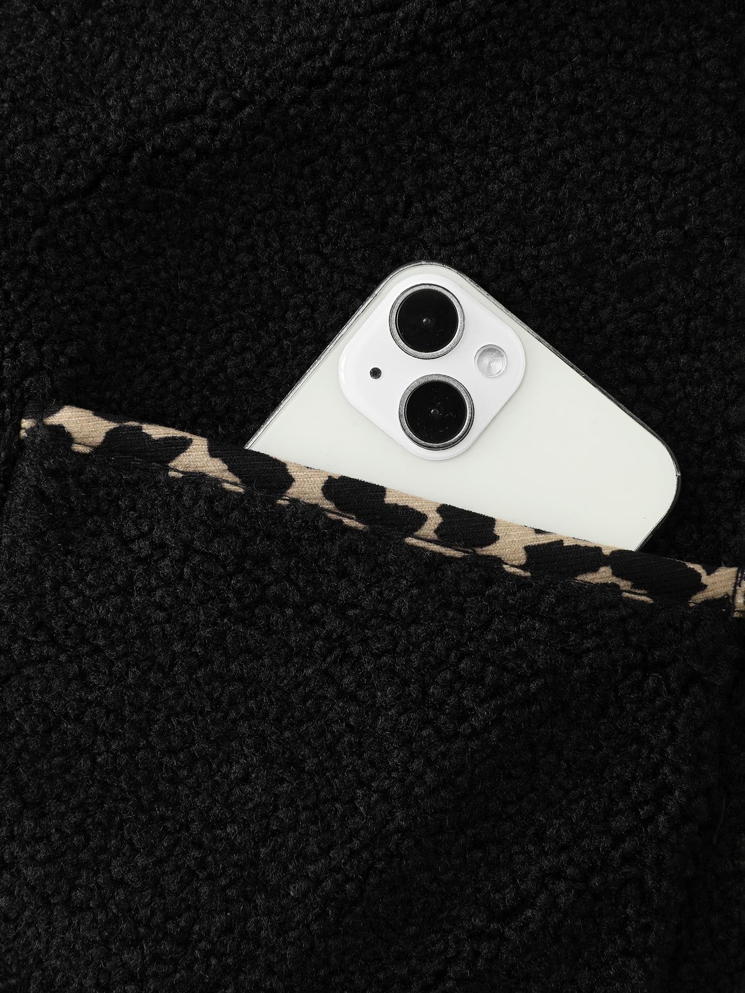 Faux Shearling Patchwork Leopard Edge Vest