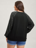 Leopard Print Spliced Pockets Sweatshirt