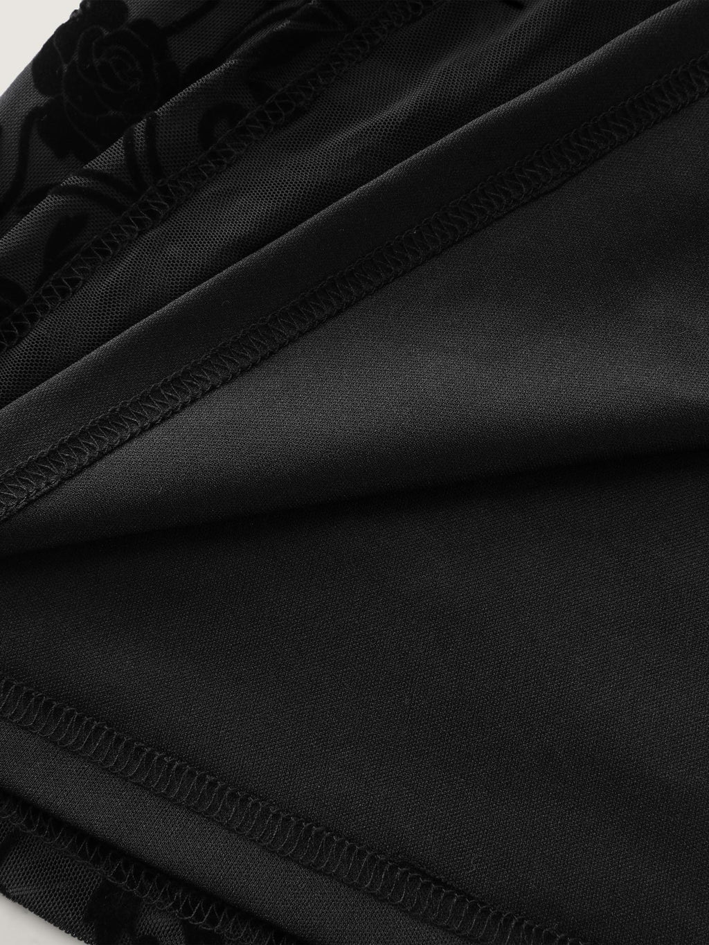 Flocked Spliced Velvety Tie Midi Dress