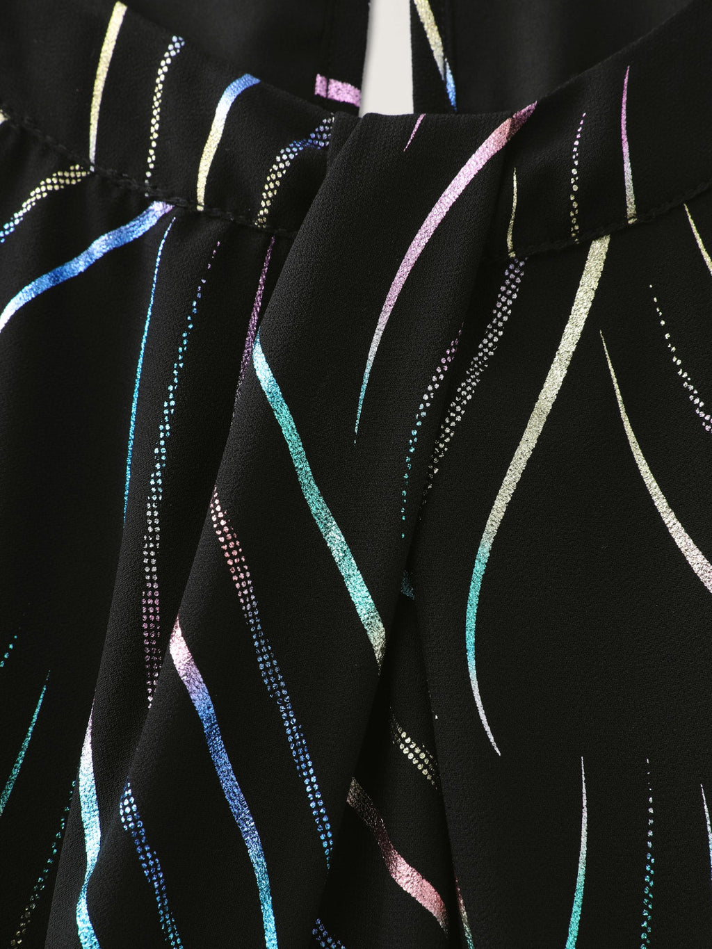 Abstract Print Twisted Neckline Midi Dress