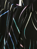 Abstract Print Twisted Neckline Midi Dress