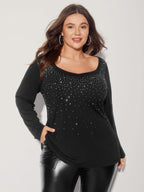 Sequin Stretchy Long Sleeve T-shirt