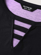 Tie-Dye Blend Neck Cut-Out T-Shirt