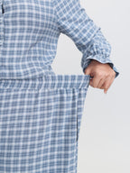 Gingham Ruffled Hem Loungewear Set