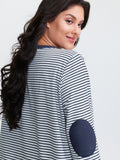 Colorblock Stripe Round Neck Sweatshirt