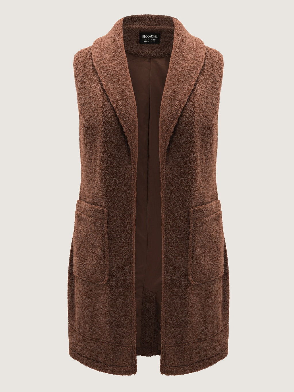 Teddy Fleece Lapel Sleeveless Vest