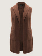 Teddy Fleece Lapel Sleeveless Vest