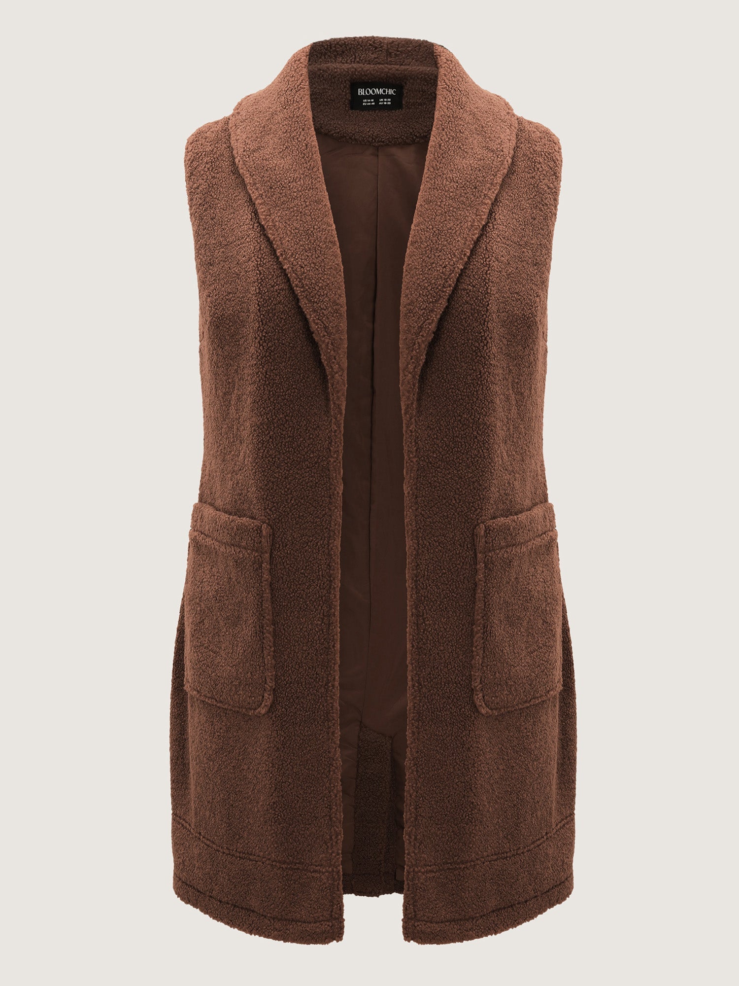 Teddy Fleece Lapel Sleeveless Vest