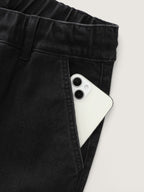 Stretchy Pull-On Drawstring Waist Wide-Leg Jeans