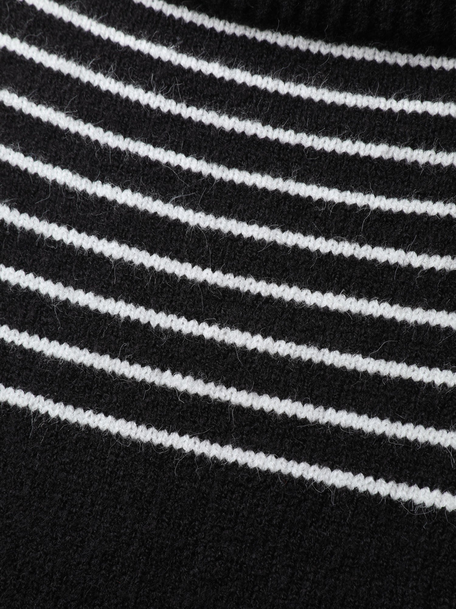 Stripe Boat Neck Balloon Sleeve Pullover