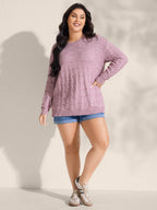 Supersoft Textured Round Neck Cut-Out Pullover