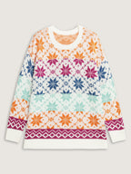 Color Gradient Snowflake Pattern Pullover