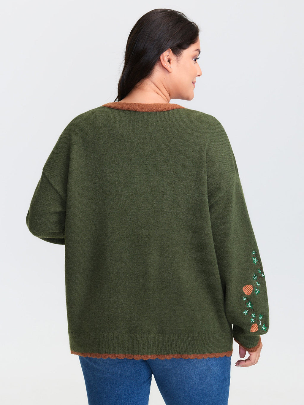 Holiday Fox Jacquard Pattern Knit Cardigan