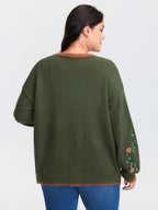 Holiday Fox Jacquard Pattern Knit Cardigan