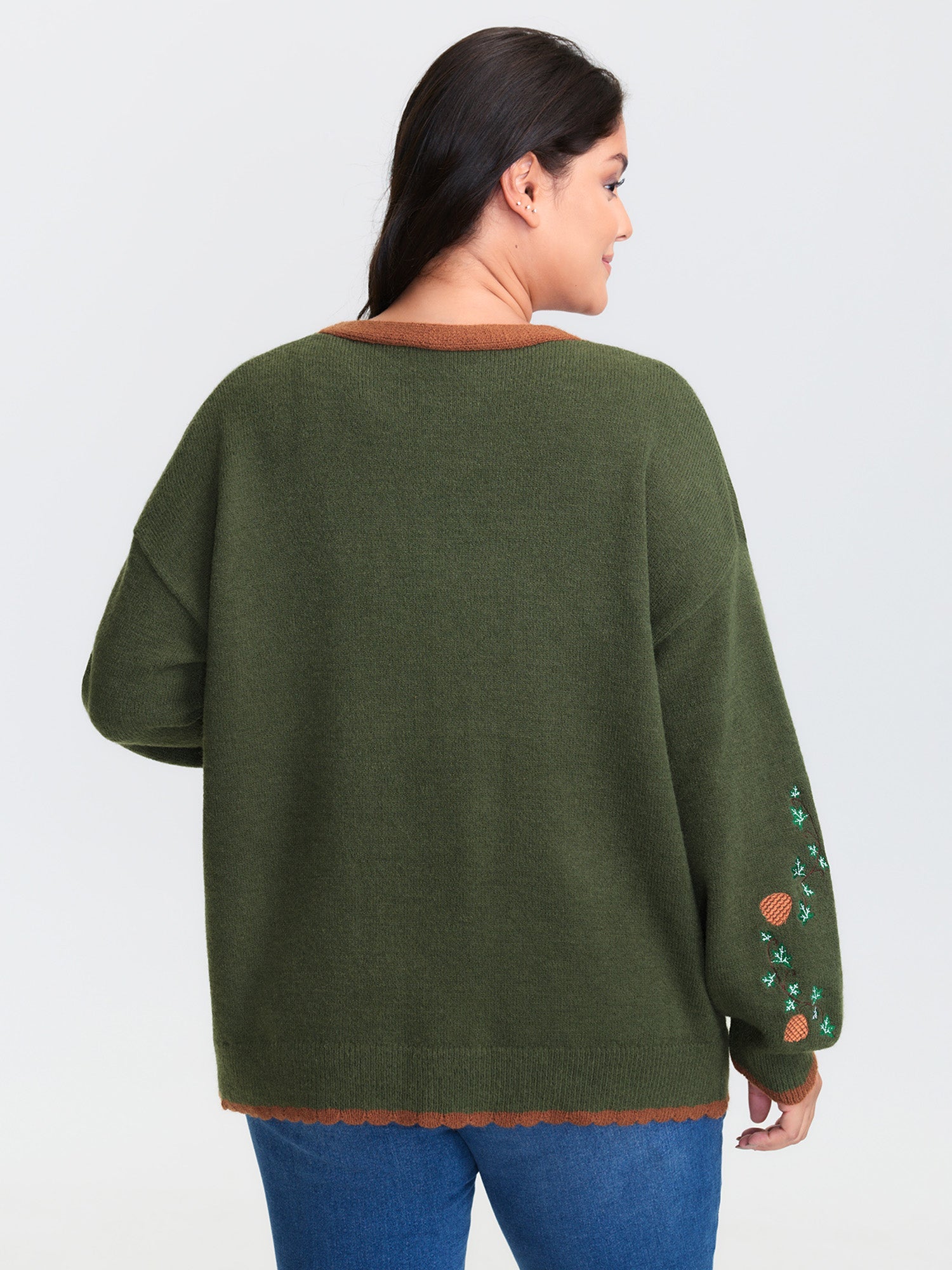 Holiday Fox Jacquard Pattern Knit Cardigan