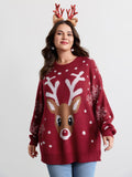 Deer Snowflake Pattern Jacquard Pullover