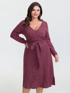 Supersoft Color Blend Knit Belted Midi Dress