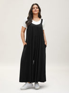 Supersoft Essentials Solid Pocket Adjustable Straps Jumpsuit